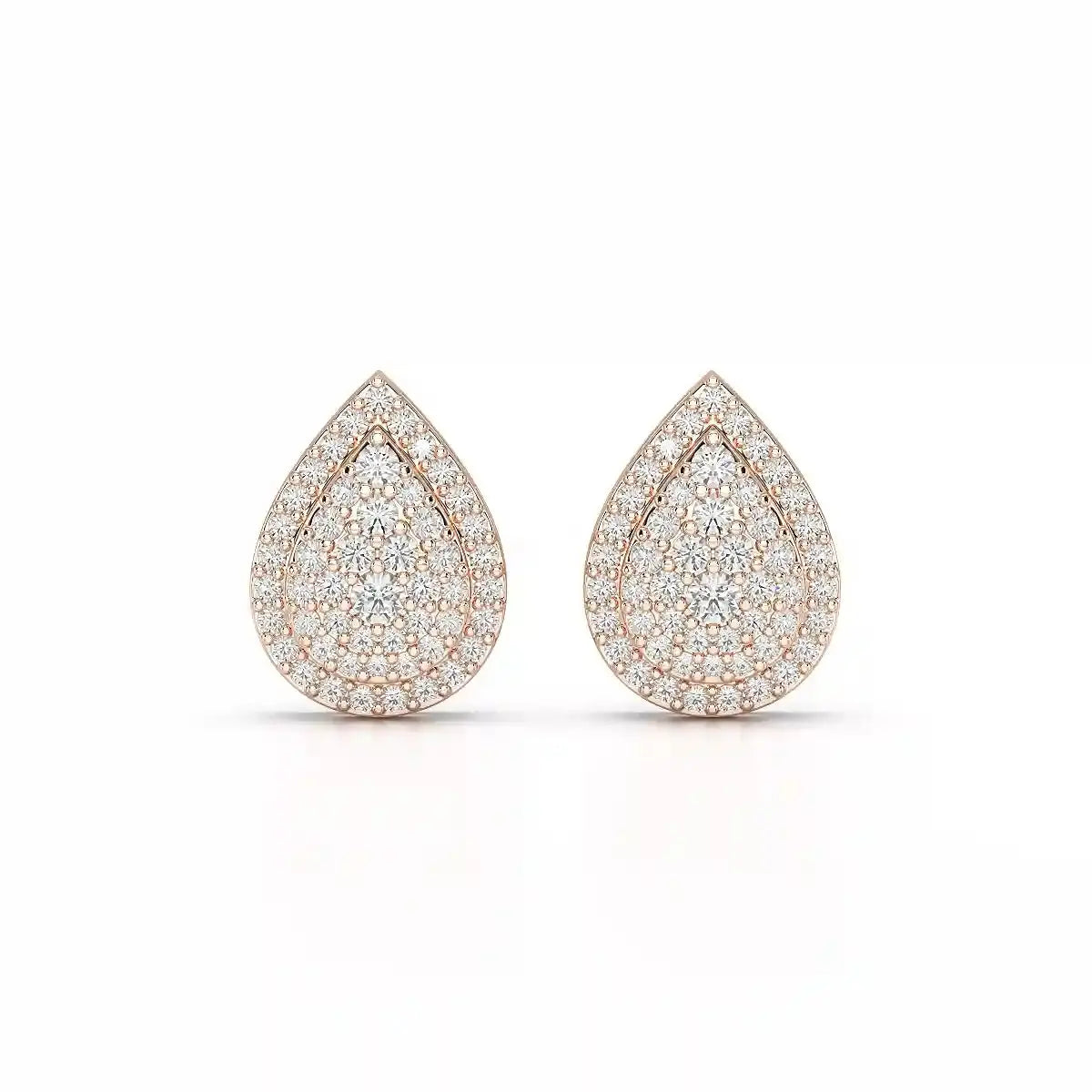 0.82 CT Lab Diamond Pear Shape Stud Earrings Jama Jewels