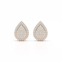 0.82 CT Lab Diamond Pear Shape Stud Earrings Jama Jewels