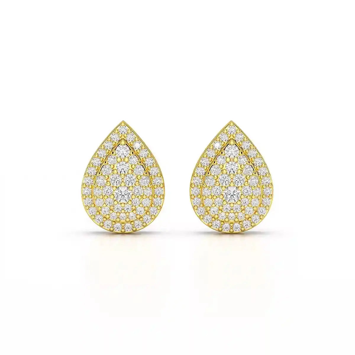 0.82 CT Lab Diamond Pear Shape Stud Earrings Jama Jewels