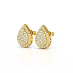 0.82 CT Lab Diamond Pear Shape Stud Earrings Jama Jewels