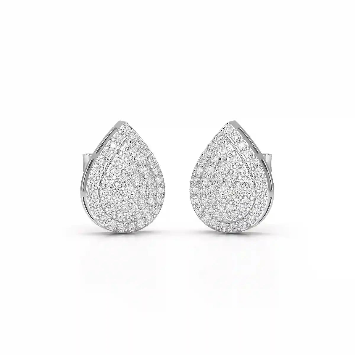 0.82 CT Lab Diamond Pear Shape Stud Earrings Jama Jewels
