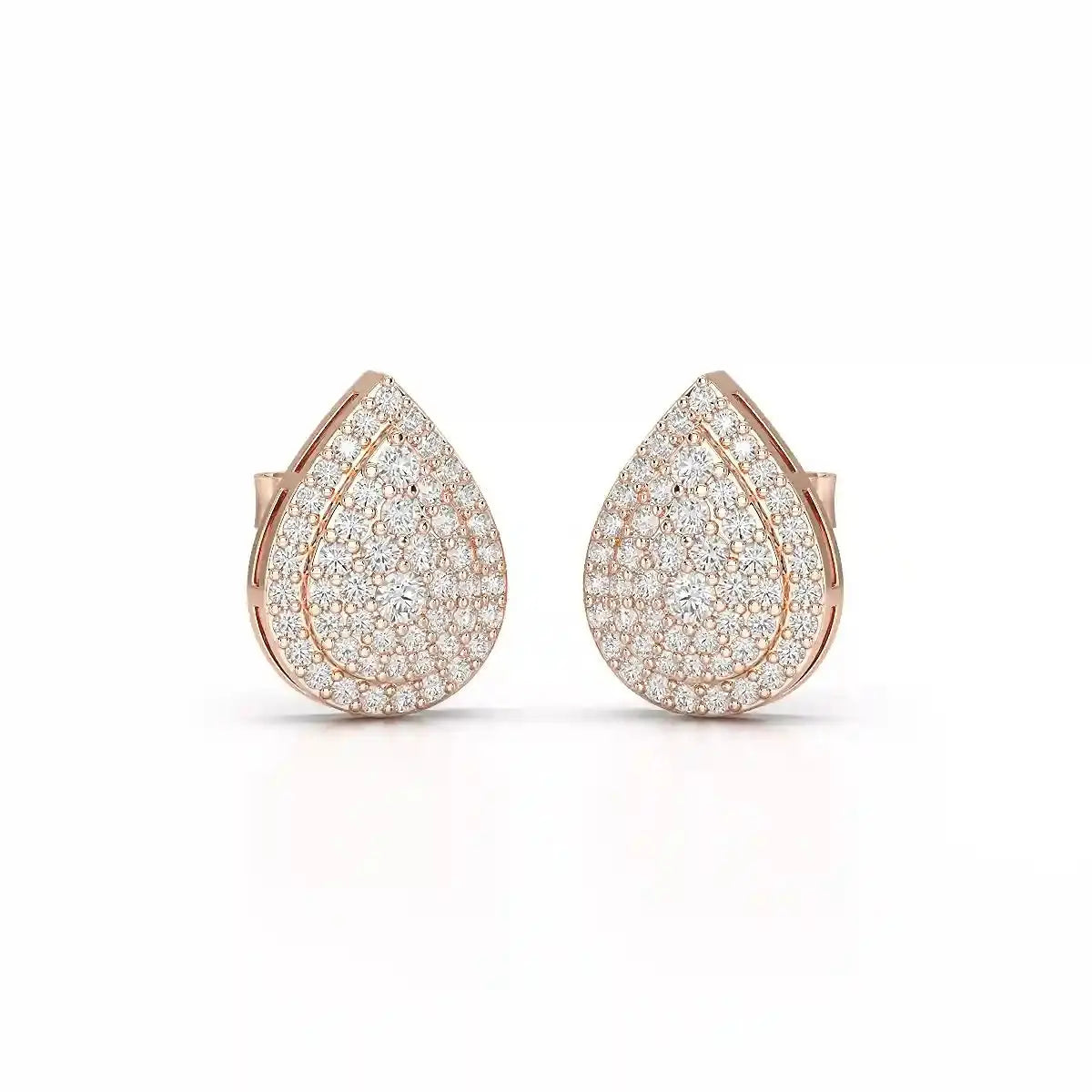 0.82 CT Lab Diamond Pear Shape Stud Earrings Jama Jewels