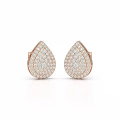 0.82 CT Lab Diamond Pear Shape Stud Earrings Jama Jewels