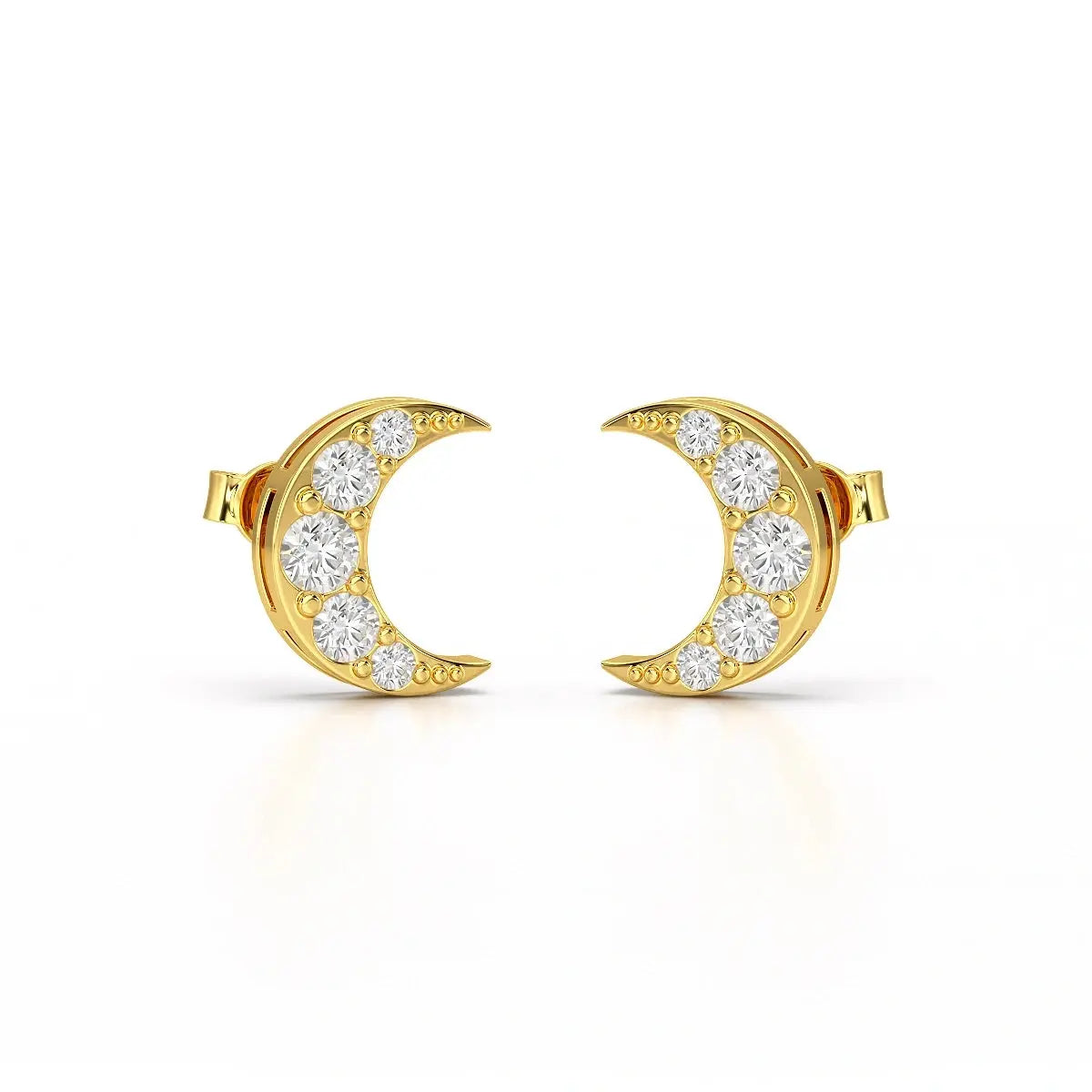 0.81 CT Lab Diamond Half Moon Earrings Jama Jewels
