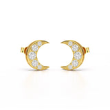 0.81 CT Lab Diamond Half Moon Earrings