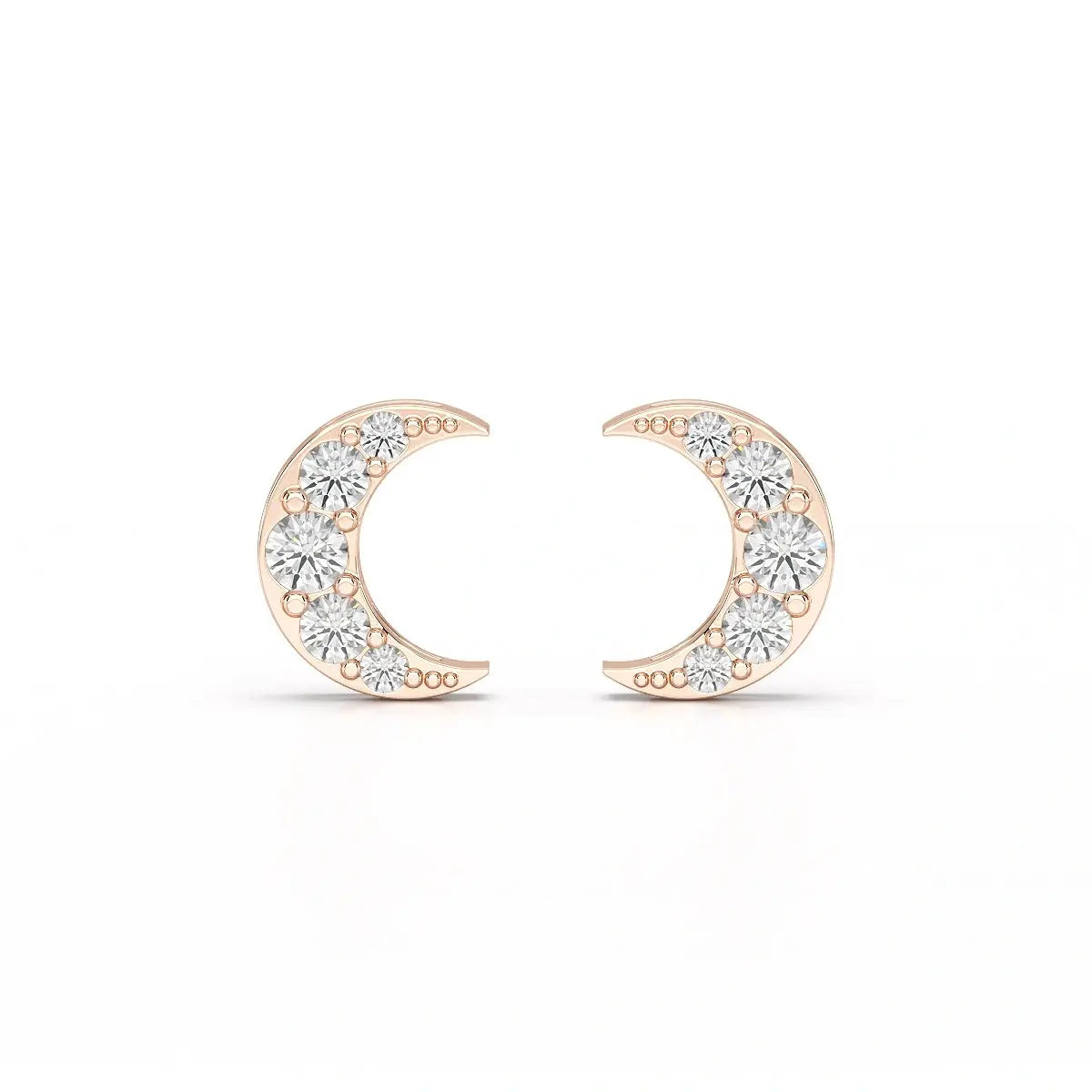 0.81 CT Lab Diamond Half Moon Earrings Jama Jewels