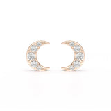 0.81 CT Lab Diamond Half Moon Earrings