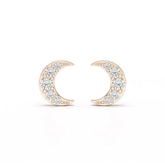 0.81 CT Lab Diamond Half Moon Earrings Jama Jewels