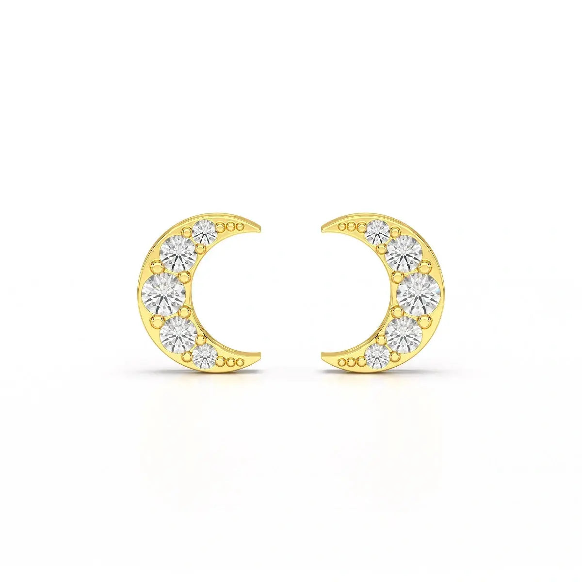 0.81 CT Lab Diamond Half Moon Earrings Jama Jewels