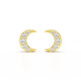 0.81 CT Lab Diamond Half Moon Earrings