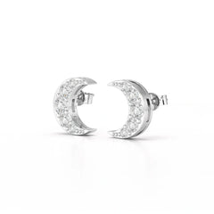 0.81 CT Lab Diamond Half Moon Earrings Jama Jewels