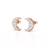 0.81 CT Lab Diamond Half Moon Earrings