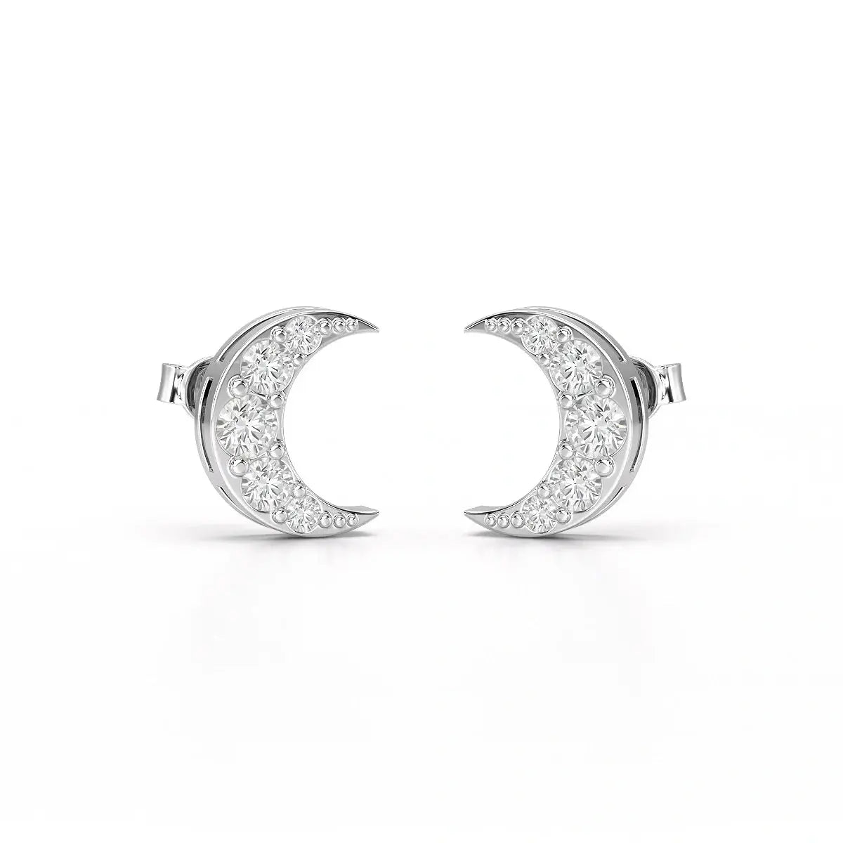 0.81 CT Lab Diamond Half Moon Earrings Jama Jewels