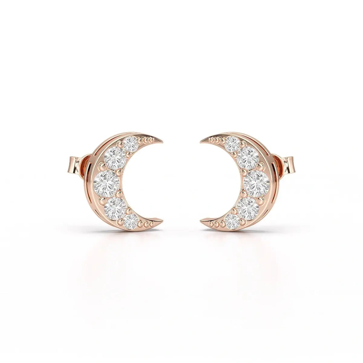 0.81 CT Lab Diamond Half Moon Earrings Jama Jewels