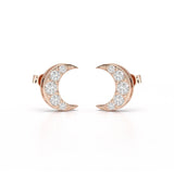 0.81 CT Lab Diamond Half Moon Earrings