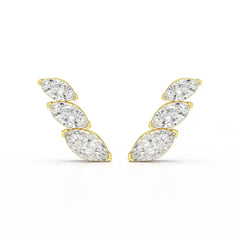 2.9 CT Trilogy Marquise Cut Lab Diamond Climber Earring Jama Jewels