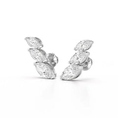2.9 CT Trilogy Marquise Cut Lab Diamond Climber Earring Jama Jewels
