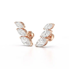 2.9 CT Trilogy Marquise Cut Lab Diamond Climber Earring Jama Jewels