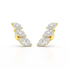 2.9 CT Trilogy Marquise Cut Lab Diamond Climber Earring Jama Jewels