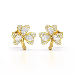 1.30 CT Petal Earring with Pear and Rounds Cut Lab Diamonds Jama Jewels