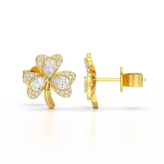 1.30 CT Petal Earring with Pear and Rounds Cut Lab Diamonds Jama Jewels