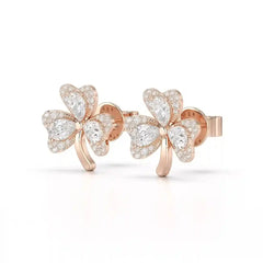 1.30 CT Petal Earring with Pear and Rounds Cut Lab Diamonds Jama Jewels