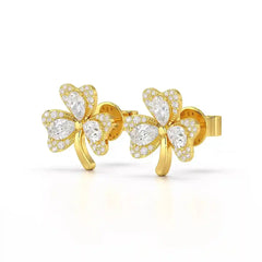 1.30 CT Petal Earring with Pear and Rounds Cut Lab Diamonds Jama Jewels