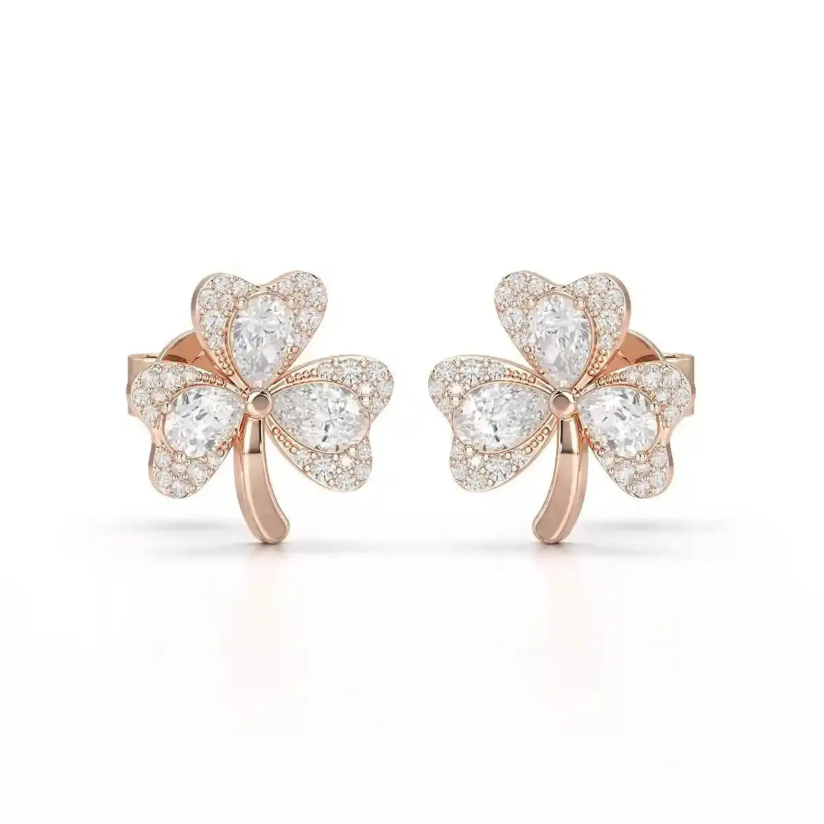 1.30 CT Petal Earring with Pear and Rounds Cut Lab Diamonds Jama Jewels