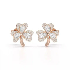 1.30 CT Petal Earring with Pear and Rounds Cut Lab Diamonds Jama Jewels