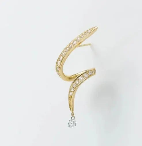 0.40 CT Spiral Earring with Round Cut Lab Diamonds Jama Jewels