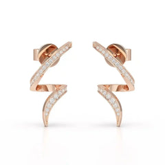 0.40 CT Spiral Earring with Round Cut Lab Diamonds Jama Jewels