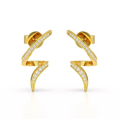 0.40 CT Spiral Earring with Round Cut Lab Diamonds Jama Jewels