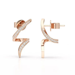 0.40 CT Spiral Earring with Round Cut Lab Diamonds Jama Jewels