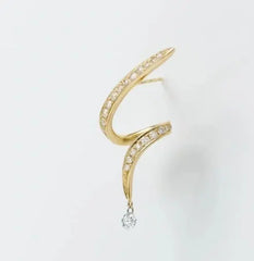 0.40 CT Spiral Earring with Round Cut Lab Diamonds Jama Jewels