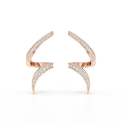 0.40 CT Spiral Earring with Round Cut Lab Diamonds Jama Jewels