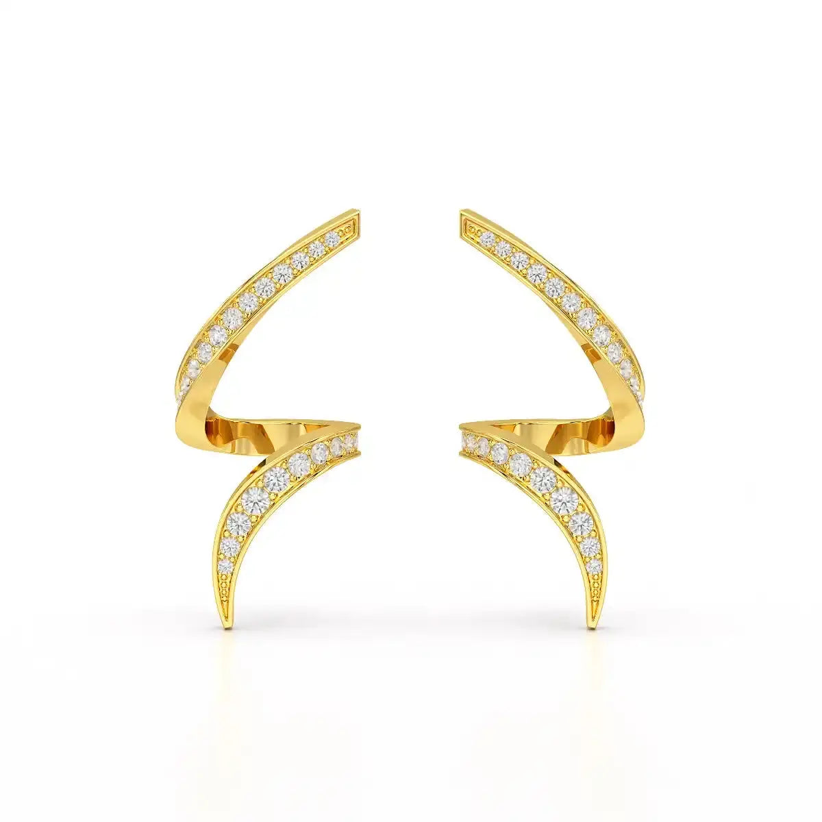 0.40 CT Spiral Earring with Round Cut Lab Diamonds Jama Jewels