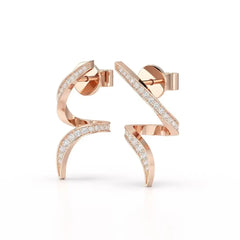0.40 CT Spiral Earring with Round Cut Lab Diamonds Jama Jewels