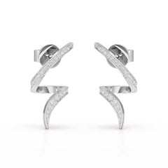 0.40 CT Spiral Earring with Round Cut Lab Diamonds Jama Jewels