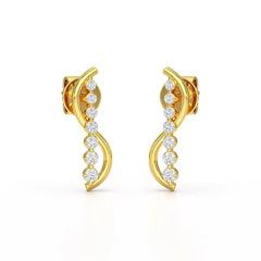0.35 CT Swirl Lab Diamond Round Journey Earring Jama Jewels