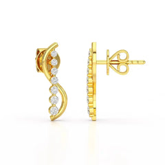 0.35 CT Swirl Lab Diamond Round Journey Earring Jama Jewels