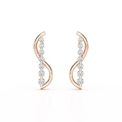 0.35 CT Swirl Lab Diamond Round Journey Earring Jama Jewels