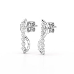 0.35 CT Swirl Lab Diamond Round Journey Earring Jama Jewels