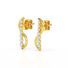 0.35 CT Swirl Lab Diamond Round Journey Earring Jama Jewels
