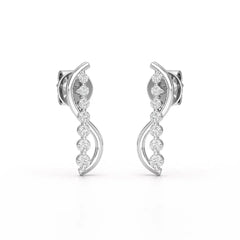 0.35 CT Swirl Lab Diamond Round Journey Earring Jama Jewels