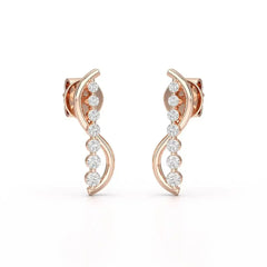 0.35 CT Swirl Lab Diamond Round Journey Earring Jama Jewels