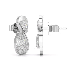 2 CT Pear and Round Cut Diamond Swirl Drop Earring Jama Jewels