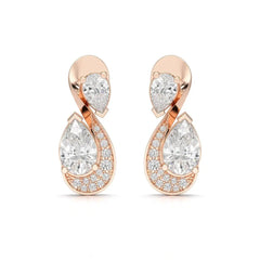 2 CT Pear and Round Cut Diamond Swirl Drop Earring Jama Jewels