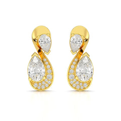 2 CT Pear and Round Cut Diamond Swirl Drop Earring Jama Jewels