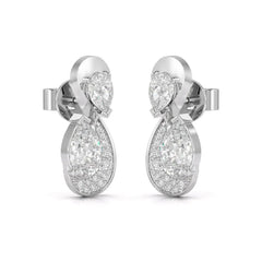 2 CT Pear and Round Cut Diamond Swirl Drop Earring Jama Jewels
