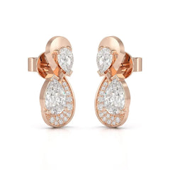 2 CT Pear and Round Cut Diamond Swirl Drop Earring Jama Jewels